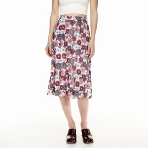 Aritzia WILFRED Chariot Floral Crepe Midi Skirt